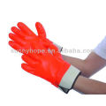 Gants de travail en PVC orange semi-rugueux isolés en mousse isolés